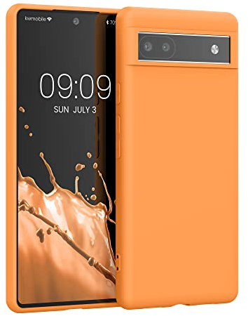 kwmobile Hülle kompatibel mit Google Pixel 6a Hülle - weiches TPU Silikon Case - Cover geeignet für kabelloses Laden - Fruity Orange