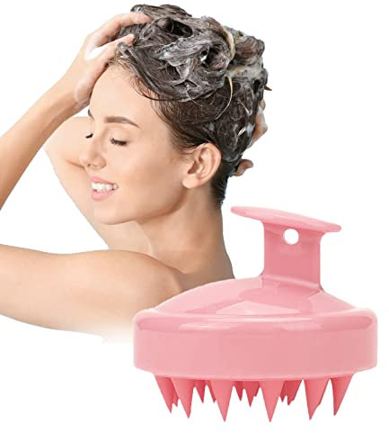 【Phantasy】Massaggiatore Cuoio Capelluto, Spazzola Massaggio per Capelli in Silicone per Testa, per Migliorare la Circolazione Sanguigna del Cuoio Capelluto, Rosa