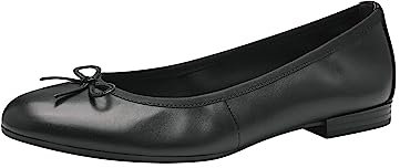 Tamaris Damen Ballerina Leder bequem; Black, EU 43