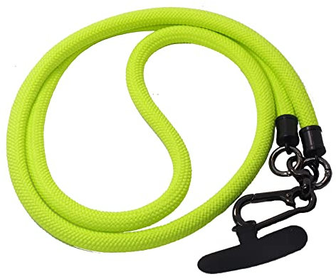 BAWAKO Premium Schlüsselband mit Karabinerhaken, Umhängeband für Schlüssel Namensschild Handy Kamera, Handyband Universal zum Umhängen, Umhängeband für Handykette, Lanyard rund gewebt (Grün L)