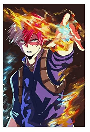 My Hero Academia Shoto Todoroki Poster Anime Leinwand Poster Schlafzimmer Dekor Sport Landschaft Büro Zimmer Dekor Geschenk Rahmen Stil 30 x 45 cm