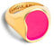 SINGULARU - Signet Bean Neon Pink Enamel Ring. Messing mit 18 Kt Vergoldeter Beschichtung und Emaille. Schmuck für Damen. Größe 16.