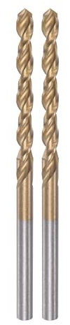 sourcing map 2pcs Twist Drill Bits 3.8mm Titanium Coated (HSS-E) M42 High Speed Steel 8% Cobalt Straight Shank for Stainless Steel Aluminum Alloy Metal