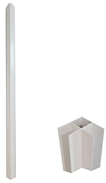 Vente-unique - Eckpfosten für Atelier Glaswand - H. 105 cm - Aluminium - Weiß - BAYVIEW