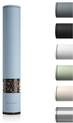 LARS NYSØM Salz Pfeffer Mühle manuell groß (28,8cm) mit einstellbarem Keramik-Mahlwerk von grob bis fein I Design Gewürzmühle (1 Stück) (Sky Blue)