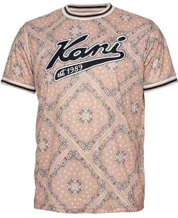 Karl Kani Herren KM232-008-2 KK Varsity Paisley Mesh Tee L Sand/Black/White