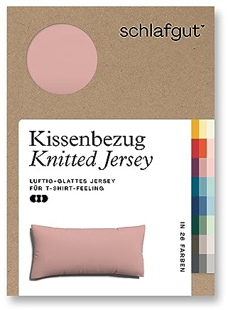 schlafgut Knitted Jersey Kissenbezug 40x80 cm Bio-Baumwolle, Purple Mid | Kopfkissenbezug, Kissenhülle, Lila, Jersey, mit Elasthan, faltenfrei, bügelfrei, OEKO-TEX