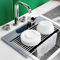 Maxter Escurreplatos sobre Fregadero Plegable Acero Inoxidable 44 x 39 cm (Grande) - Escurridor de Platos para Fregadero con Rejilla Enrollable y Cesta para Cubiertos