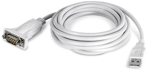 TRENDnet, TU-S910, USB-auf-Seriell-9-Pin-Konverterkabel, USB-auf-RS232-Seriell-Adapter, unterstützt Windows und Mac, USB 1.1, USB 2.0, USB 3.0, 3 m (10 Fuß) Kabellänge, Plug & Play, weiß