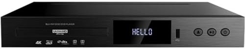 Lecteur DVD/CD/MP3, Lecteur Blu-Ray Home Ultra HD, Prise en Charge de l'interface USB 2.0/3.0, Deux Ports HDMI