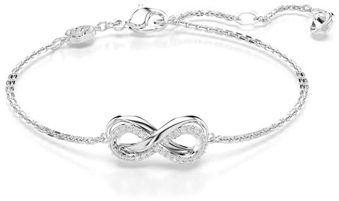 Swarovski Hyperbola Armband, Rhodiniertes Damenarmband mit Unendlichkeitssymbol und Strahlenden Klaren Swarovski Kristallen
