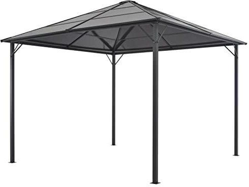 ARKEM Gazebo con Tettuccio in Alluminio 3x3 m Nero,Gazebo Pergola Con Telo Impermeabile Richiudibile E Struttura Rettangolare In Acciaio Inossidabile Ad Alta Densità, Per Arredo Giardino, Terrazzo e A