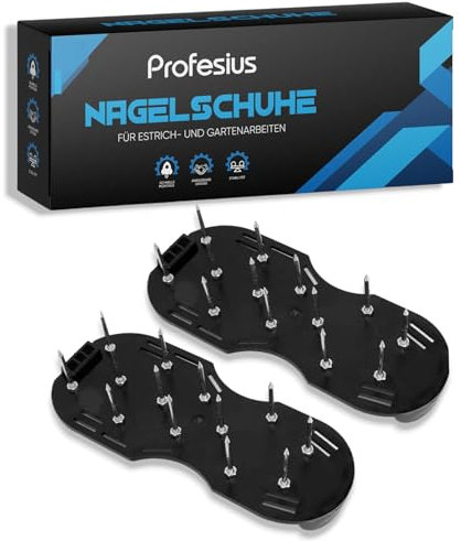 Profesius Nagelschuhe - 1 Paar Universal Estrichschuhe für Bodenausgleichsmasse - Ohne Abdrücke auf Epoxidharz & Bodenfarbe - Universalgröße - Für Rasenbelüftung geeignet