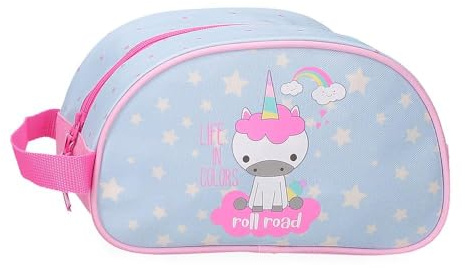 Roll Road I am unicorn, astuccio unicorno, borsa da toilette per bambini, in poliestere, vari scomparti e tasche.