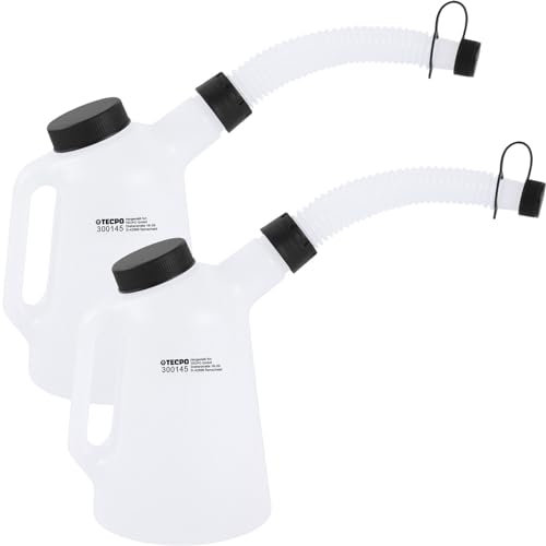 TECPO 2x Ölkanne 1 Liter, Füllkanne Einfüllkanne Messbecher Messkanne Wasserkanne Gießkanne (2er Pack)