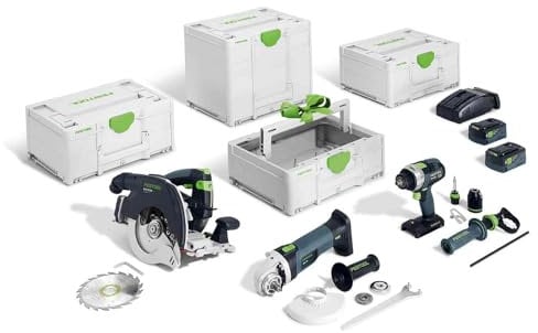 Festool Timber Construction Cordless Combo Set HKC 55/TPC 18/AGC 18/TB M 137