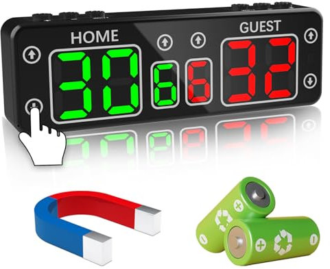GAN XIN Tableau de Score Electronique,Tableau d'affichage Numérique Scoreboard Tableau d'affichage Portable à LED Magnétique