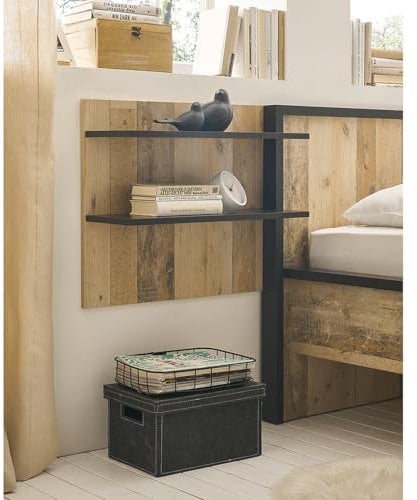 Paneel Wandpaneel in Old Style hell mit anthrazit Ablage Schlafzimmer