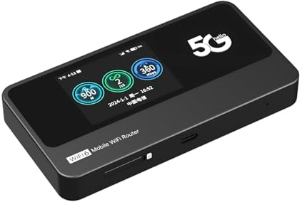 5G Mobile Hotspot, Portable 5G WiFi Router Power Bank with 10000mAh Battery, 2.5in Color Screen, 5.8Gbps High Speed WiFi6 5G 4G LTE, 16 Users, Worldwide Pocket Hotspot for Travel