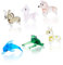 Hobbspring 6 Figurine en Verre Soufflé à la Main en Forme d'animal Miniature en Verre Coloré Grenouille Cerf Sika Éléphant Animal Mythique Dauphin Chien pour la Décoration de la Maison
