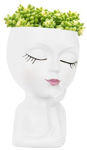 Jardinière succulente à visage humain – Pots de jardinières pour visage, jardinière en forme de tête | Pots de jardinières au Design décoratif sûr, petits Pots succulents uniques et mignons avec Drain