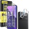 ZAXGLAR Protector Pantalla para Xiaomi Redmi Note 13 Pro Plus/13 Pro+ 5G Cristal templado,2 x Protectores de Pantalla + 2 x Protectores de Lente de Cámara,Sin burbujas y duradero