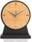 Kreative Feder Standuhr „Timeless Brown“ aus Holz – klassisch runde Tisch-Uhr ohne Ticken; Größe ca. 38,5x20x8,5cm (leises Quarzuhrwerk)