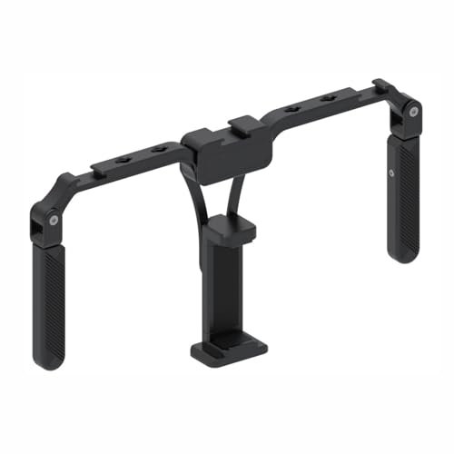 NOLOWY Smartphone Cage Smartphone Cage with Two Handle Grips Folding Bracket with 1/4 Thread Holes Cold Shoe