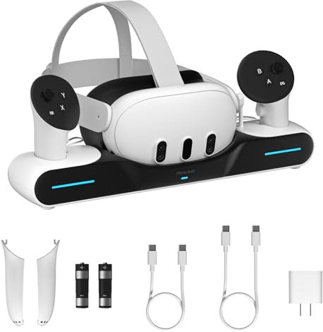 Maecker Charging Dock for Quest 3 Charging Station Magnetic Charger for Quest 3 Accessories Charging Stand