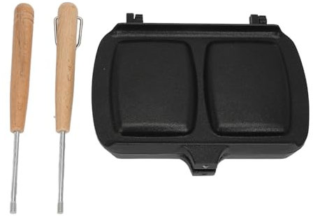 FLEXMAN Tostapane per Hot Dog, Teglia Multifunzionale per Panini su Entrambi I Lati, Macchina per Panini Caldi Portatile con Manico Staccabile per Preparare Panini Caldi