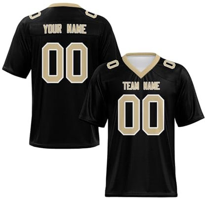 Yunshenla Personalisiert American Football Kostüm Oversize Rugby Trikot Herren Damen Kinder Jugend Custom Jersey Personalized Name Und Number Kindertrikots, Personalisierbar Oder Blanko(#07)