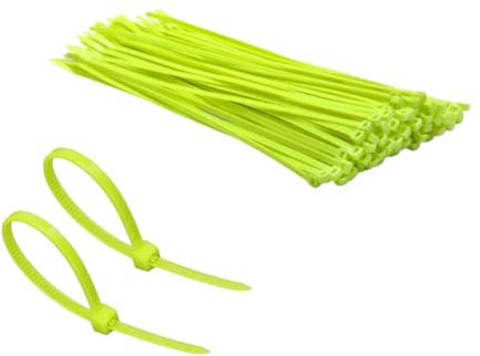 TERF® 100 Pcs Fluorescent Green Cable Ties 300mm (12'') X 4.8mm Premium Nylon Zip Ties Wraps Secure Self Locking Mechanism Plastic Tie for Home Office Garden Garage Workshop DIY Use