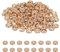PATIKIL 8mm Rondelle Spacer Bead, 200 Pcs Crystal Rhinestone Loose Bead Spacers for Jewelry Making, DIY Bracelets, Necklace, Rose Gold/White