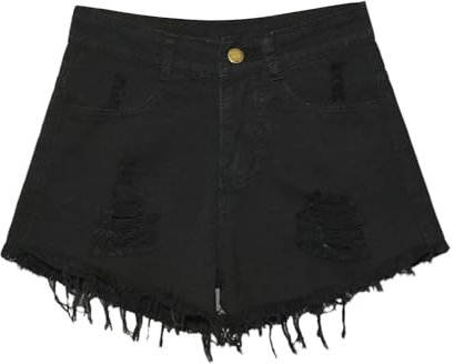 Blaue Jeans-Shorts für Damen, Übergröße, Denim-Shorts, modisch, zerrissener Saum, Jorts, klassisch, vielseitig, Hotpants mit Taschen, lässig, weites Bein, kurze Hose, locker, Vintage, zum Ausgehen