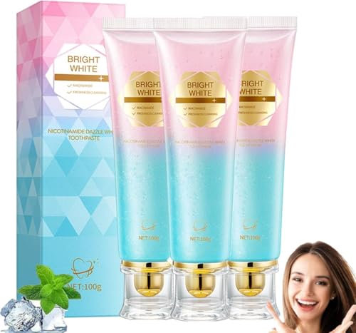 Niacinamide Whitening Toothpaste, Zahnpasta Weisse Zähne, Whitening Mousse Toothpaste, Radiant Whitening Zahnpasta, Whitening Zahnpasta fördert eine natürliche Zahnaufhellung&Frischer Atem (3)