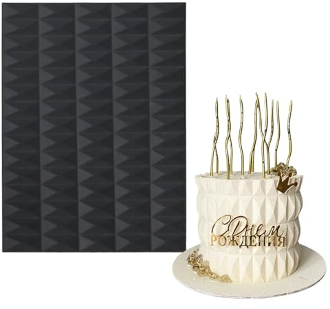 mostsom Silikon-Spitzen-Kuchenform, Würfelmuster, Fondant-Prägematte zum Backen, Süßigkeiten, Schokolade, Buttercreme-Dekoration – wiederverwendbar, antihaftbeschichtet, flexibles Kuchendekor-Werkzeug
