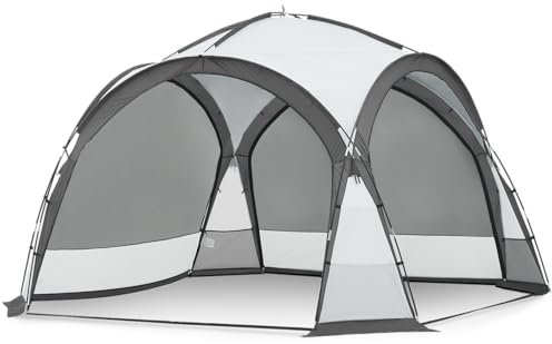 LEMROE 3.5 x 3.5M Dome Gazebo with Sides, Outdoor Portable Camping Event Shelter Garden Tent for 6-8 Person, Waterproof 2000mm, UPF50+ UV Sun Protection (WHGY)