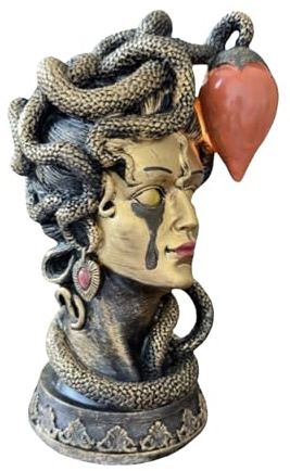 driattie Medusa Tischlampe, Nachttischlampe Medusa Gorgon Mythologie, 9 Zoll Griechische Antike Olympus Dekoration Gorgon Schreibtisch, für Küche, Wohnzimmer, Zuhause, Halloween, Schreibtisch