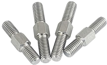 2 STÜCKE M6 Links- und Rechtsgewinde Doppelendgewindestange 304 Edelstahl Positives und Negatives Gewinde Bar Stehbolzen Schraube(M6x50mm)