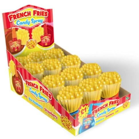 French Fries Candy Spray, Blue Raspberry, Strawberry, Cola Flavours, Pack of 12