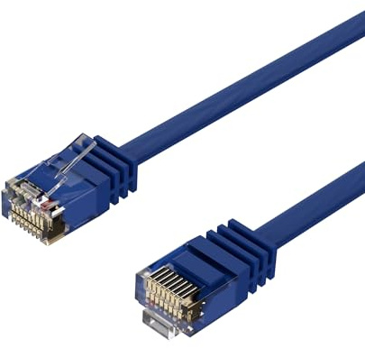 Kabelbude.eu Patchkabel Netzwerkkabel Ethernet LAN Kabel Flach U/UTP Cat.6 Slim Blau 3m RJ45 Stecker