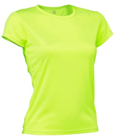 Asioka 356/16 Maglietta Tecnica a Maniche Corte, Donna, Donna, 356/16 Amarillo Fluor S, Giallo Fluo, S
