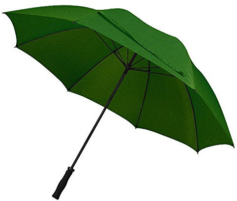 Großer Regenschirm / mit angenehmem Softgriff / Farbe: dunkelgrün