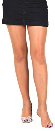 SENTELEGRI Toeless Sheer Summer Tights 15 Denier Open Toe (Dark Beige, Medium)