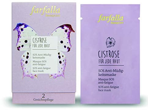 farfalla Cistrose Anti-Müdigkeitsmaske - 10x7 ml - Sofortige Erfrischung - Feuchtigkeit & Elastizität - Strahlender Teint - 100% zertifizierte Naturkosmetik