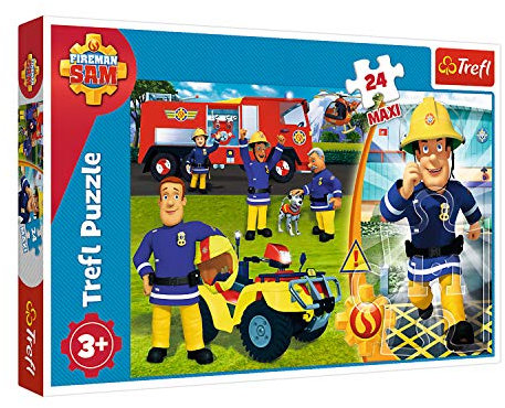 Trefl GXP-672478 , Puzzle, Der tapfere Feuerwehrmann Sam, 24 Maxiteile, Prism A&D Fireman Sam, für Kinder ab 3 Jahren