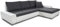 Ecksofa mit Schlaffunktion Faris - Couch mit Bettkasten, Big Sofa, Sofagarnitur, Couchgarniitur, Polsterecke, Bett (Weiß + Graphit (Madryt 120 + Inari 94), Ecksofa Rechts)