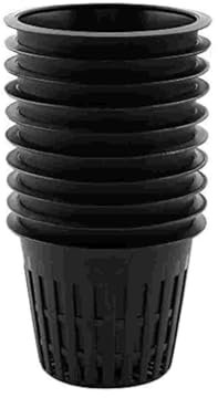 Wakects Runde Gartennetztöpfe, Hydrokultur-Pflanzkorb mit Belüftungs- und Drainagelöchern, für den Innen- und Außenbereich, 5,1 cm, Schwarz, 10 Stück