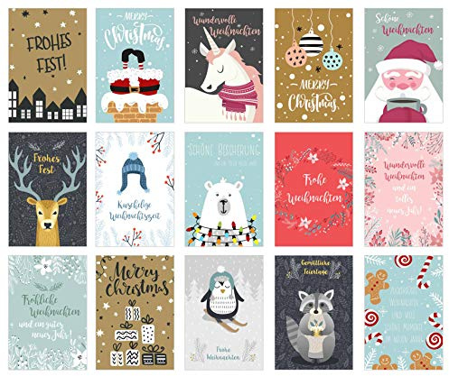 Edition Seidel Set 30 Weihnachtspostkarten (2x15) Weihnachten Karten Postkarten Weihnachtskarten