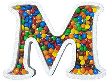 DecoPorex Lettre M en polystyrène pour bonbons 20 cm de hauteur/2 cm de profondeur